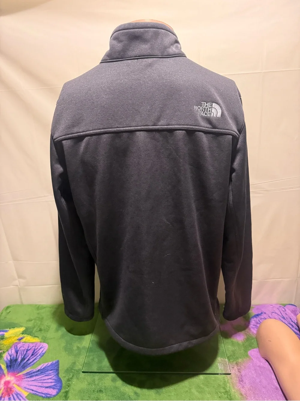 The North Face Men's Charcoal Black Lightweight Full-Zip Jacket FOX embroidery
